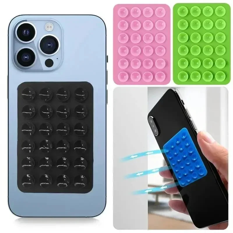 Silicone Suction Phone Holder Mat Multifunctional Suction Cup Wall Stand Square Anti-Slip Single-Sided Case Mount Back Sticker