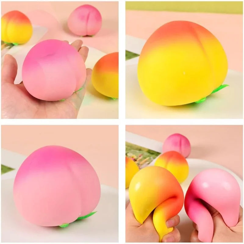 Fruit Squishy Toys Realistic Strawberry Dragon Fruit Peach Durian Mango Squeeze Ball Soft Fidget Stress Relief for Adults Kids
