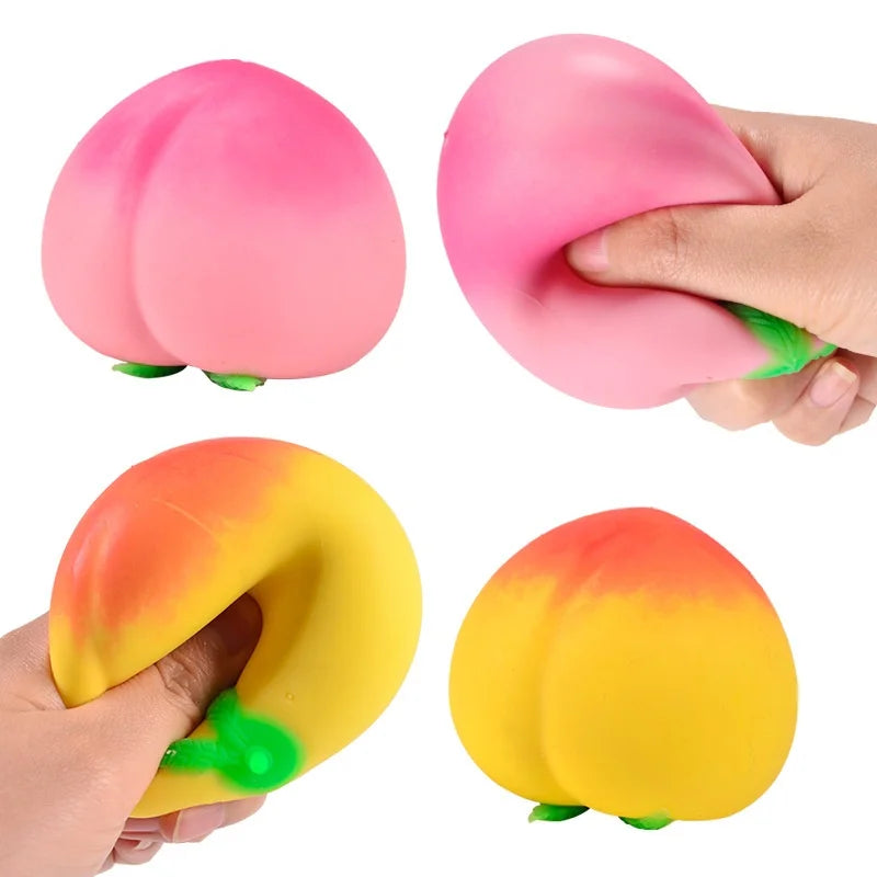 Fruit Squishy Toys Realistic Strawberry Dragon Fruit Peach Durian Mango Squeeze Ball Soft Fidget Stress Relief for Adults Kids