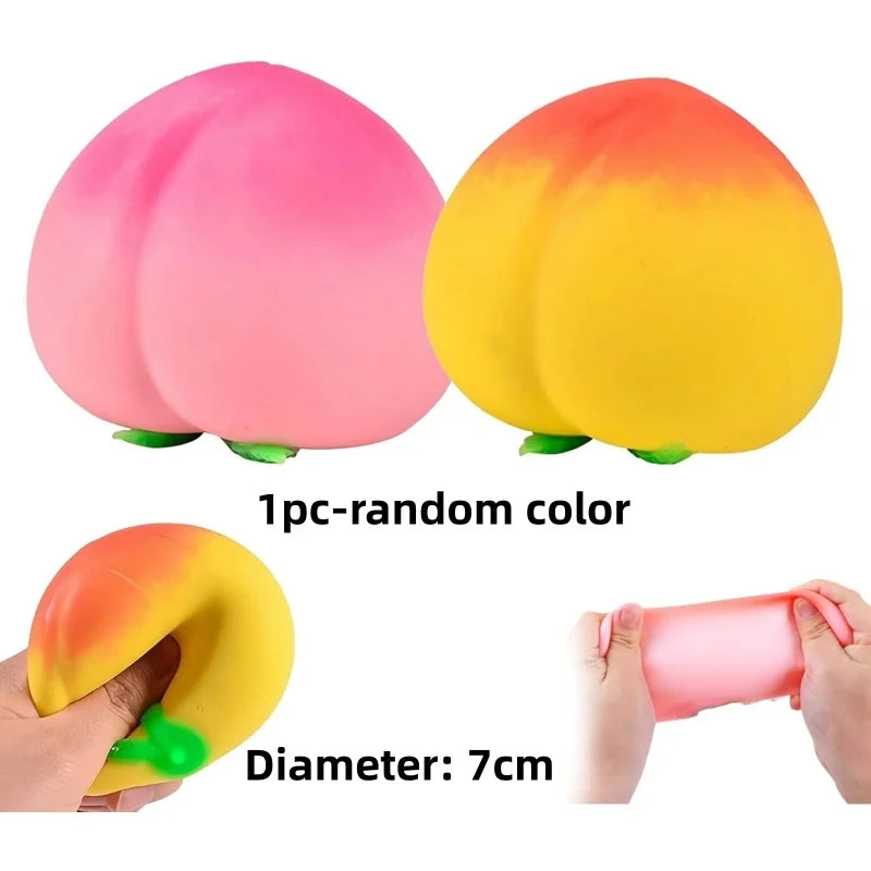 Fruit Squishy Toys Realistic Strawberry Dragon Fruit Peach Durian Mango Squeeze Ball Soft Fidget Stress Relief for Adults Kids