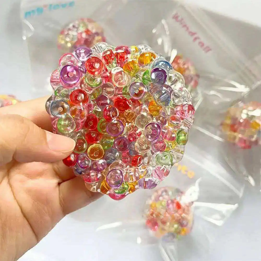 Fidget Ice Cube Colored Beads Squeeze Squishy Balls