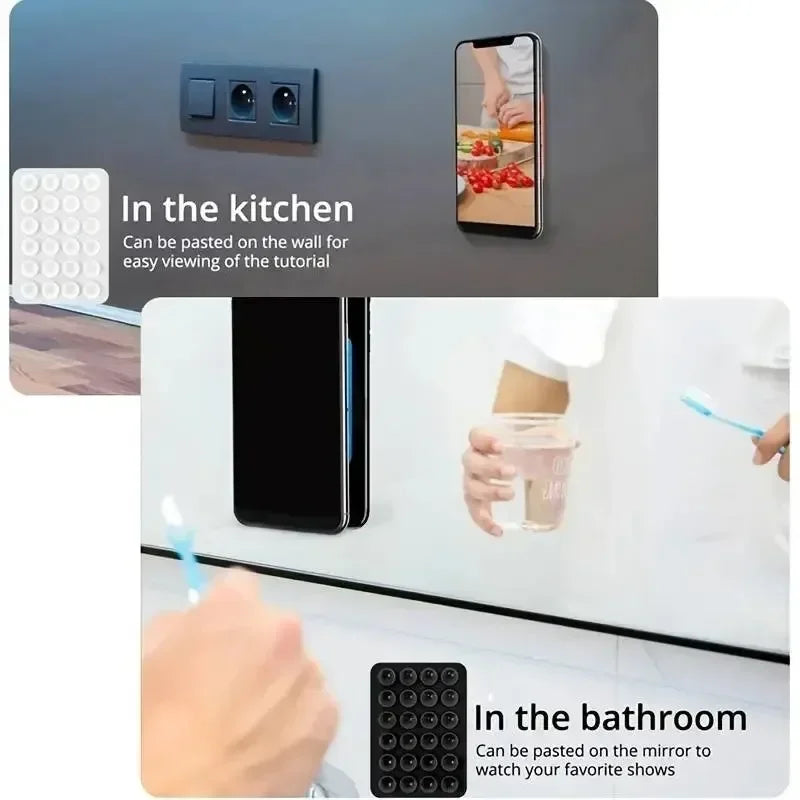 Silicone Suction Phone Holder Mat Multifunctional Suction Cup Wall Stand Square Anti-Slip Single-Sided Case Mount Back Sticker