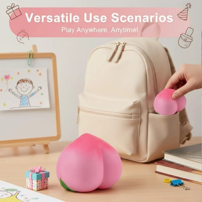 Fruit Squishy Toys Realistic Strawberry Dragon Fruit Peach Durian Mango Squeeze Ball Soft Fidget Stress Relief for Adults Kids