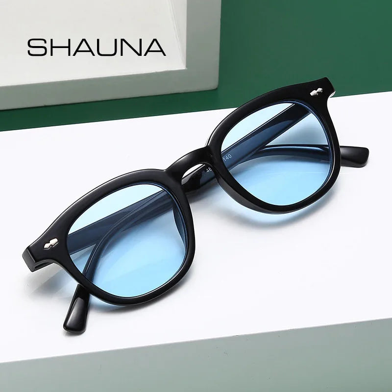 SHAUNA Ins Popular Small Round Sunglasses Fashion Nail Glasses UV400