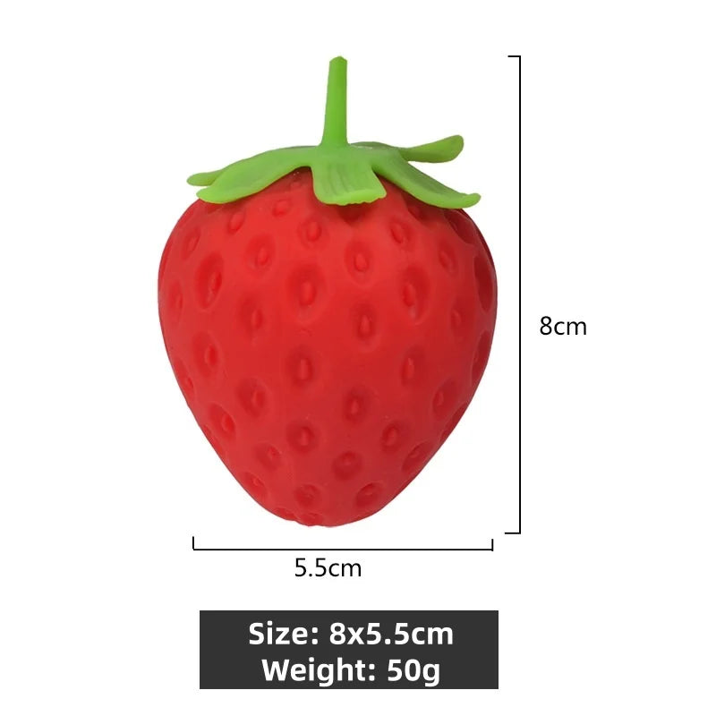 Fruit Squishy Toys Realistic Strawberry Dragon Fruit Peach Durian Mango Squeeze Ball Soft Fidget Stress Relief for Adults Kids