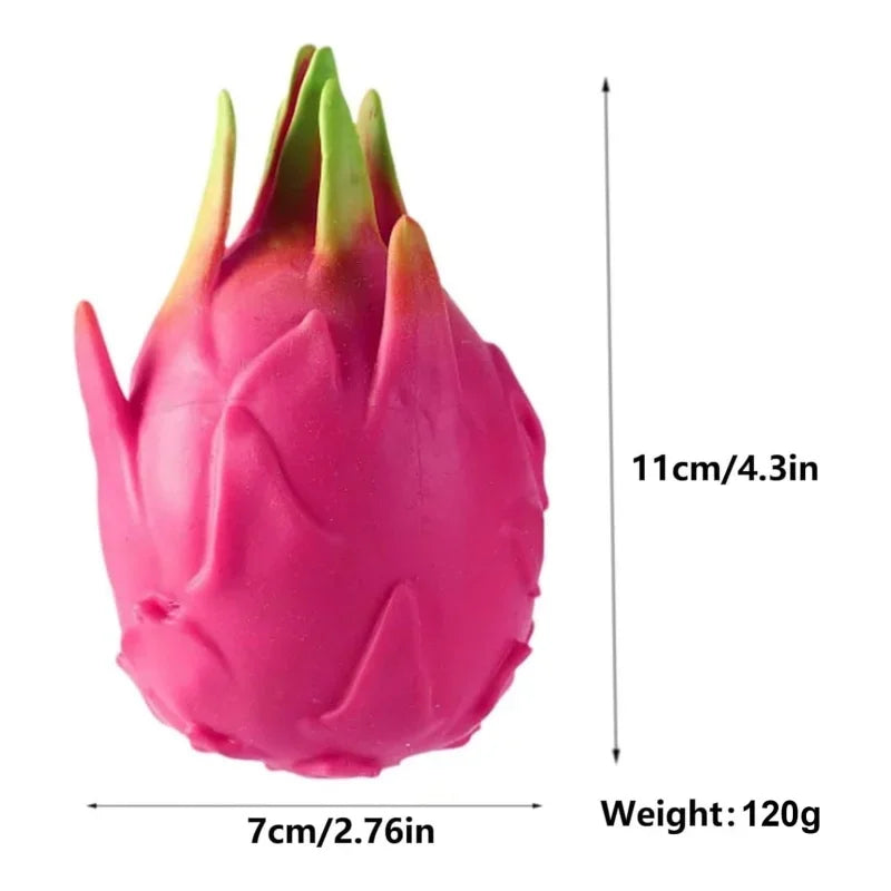 Fruit Squishy Toys Realistic Strawberry Dragon Fruit Peach Durian Mango Squeeze Ball Soft Fidget Stress Relief for Adults Kids