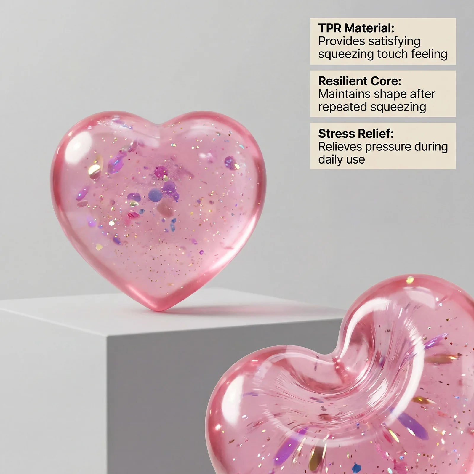 Heart-Shaped Squishy Toy, Soft and Comfortable