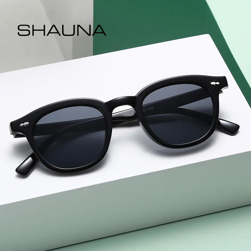 SHAUNA Ins Popular Small Round Sunglasses Fashion Nail Glasses UV400