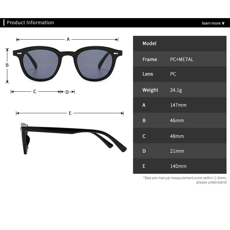 SHAUNA Ins Popular Small Round Sunglasses Fashion Nail Glasses UV400