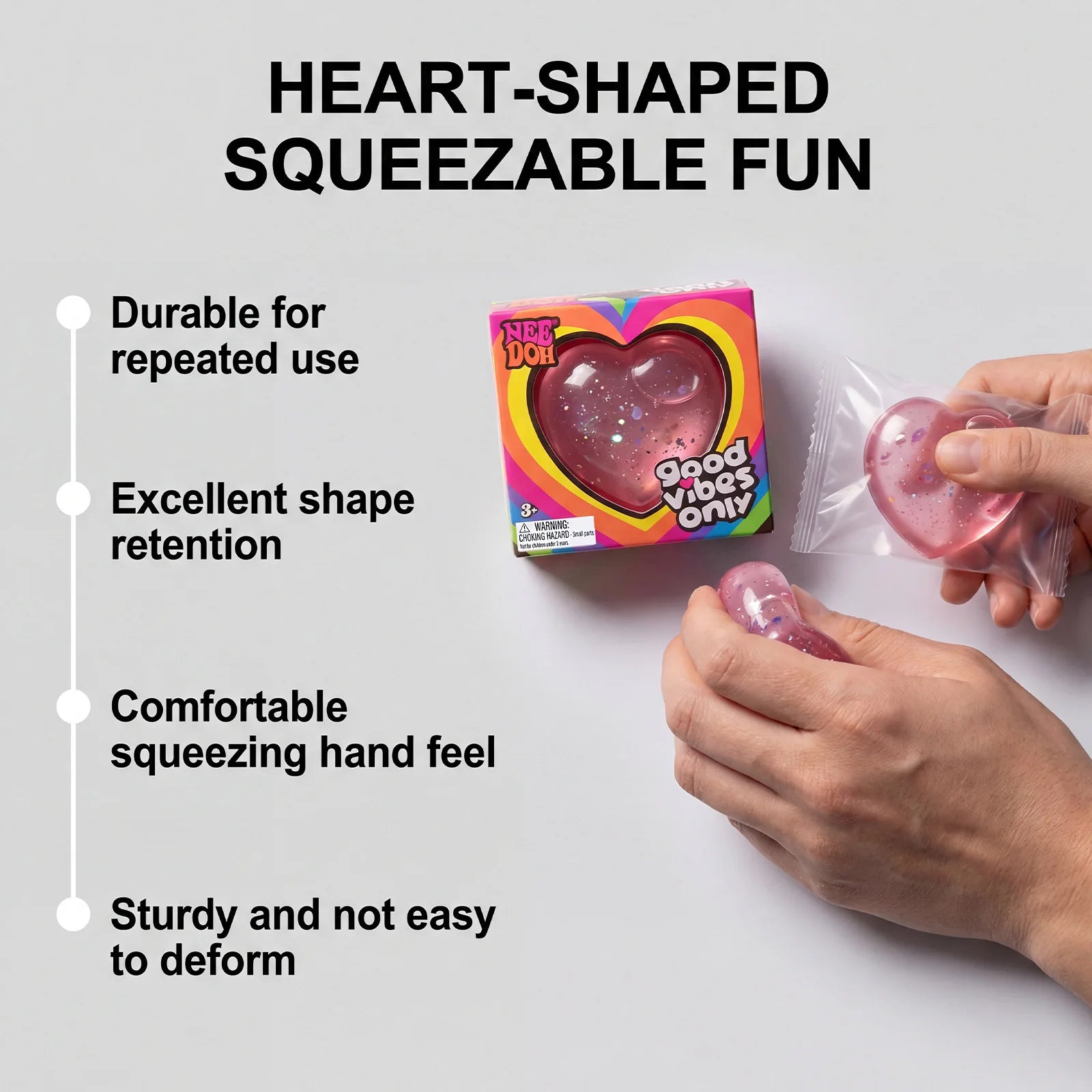 Heart-Shaped Squishy Toy, Soft and Comfortable