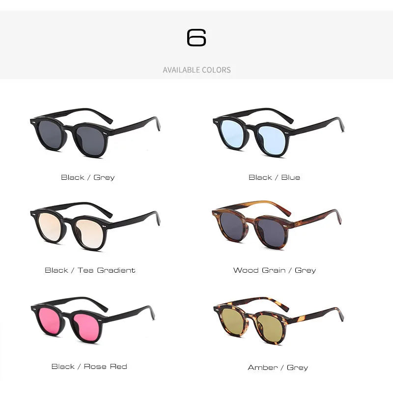 SHAUNA Ins Popular Small Round Sunglasses Fashion Nail Glasses UV400