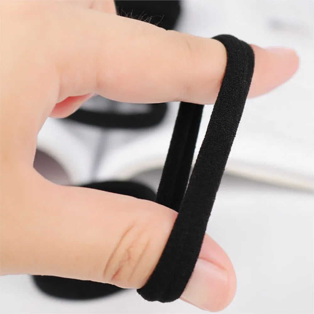 10/100pcs Black Hair Ties, No Damage Seamless Hair Ties Ponytail Holders Elastics