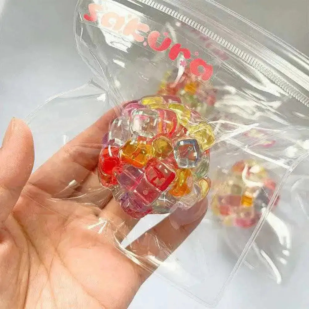Fidget Ice Cube Colored Beads Squeeze Squishy Balls