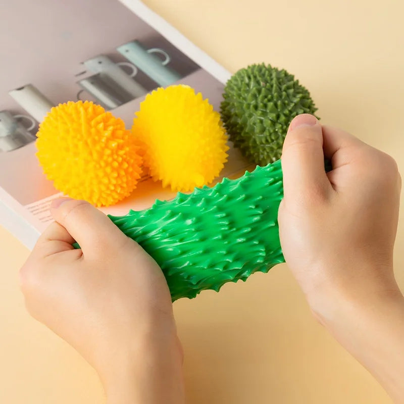Fruit Squishy Toys Realistic Strawberry Dragon Fruit Peach Durian Mango Squeeze Ball Soft Fidget Stress Relief for Adults Kids