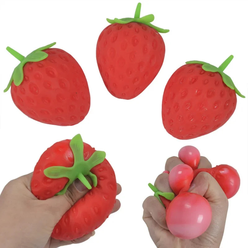 Fruit Squishy Toys Realistic Strawberry Dragon Fruit Peach Durian Mango Squeeze Ball Soft Fidget Stress Relief for Adults Kids