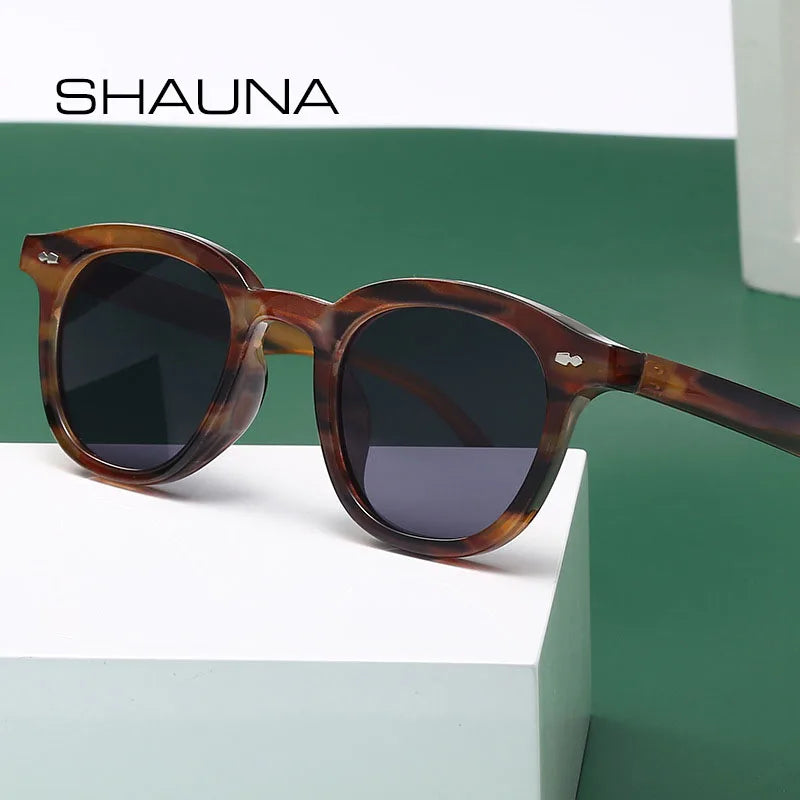 SHAUNA Ins Popular Small Round Sunglasses Fashion Nail Glasses UV400
