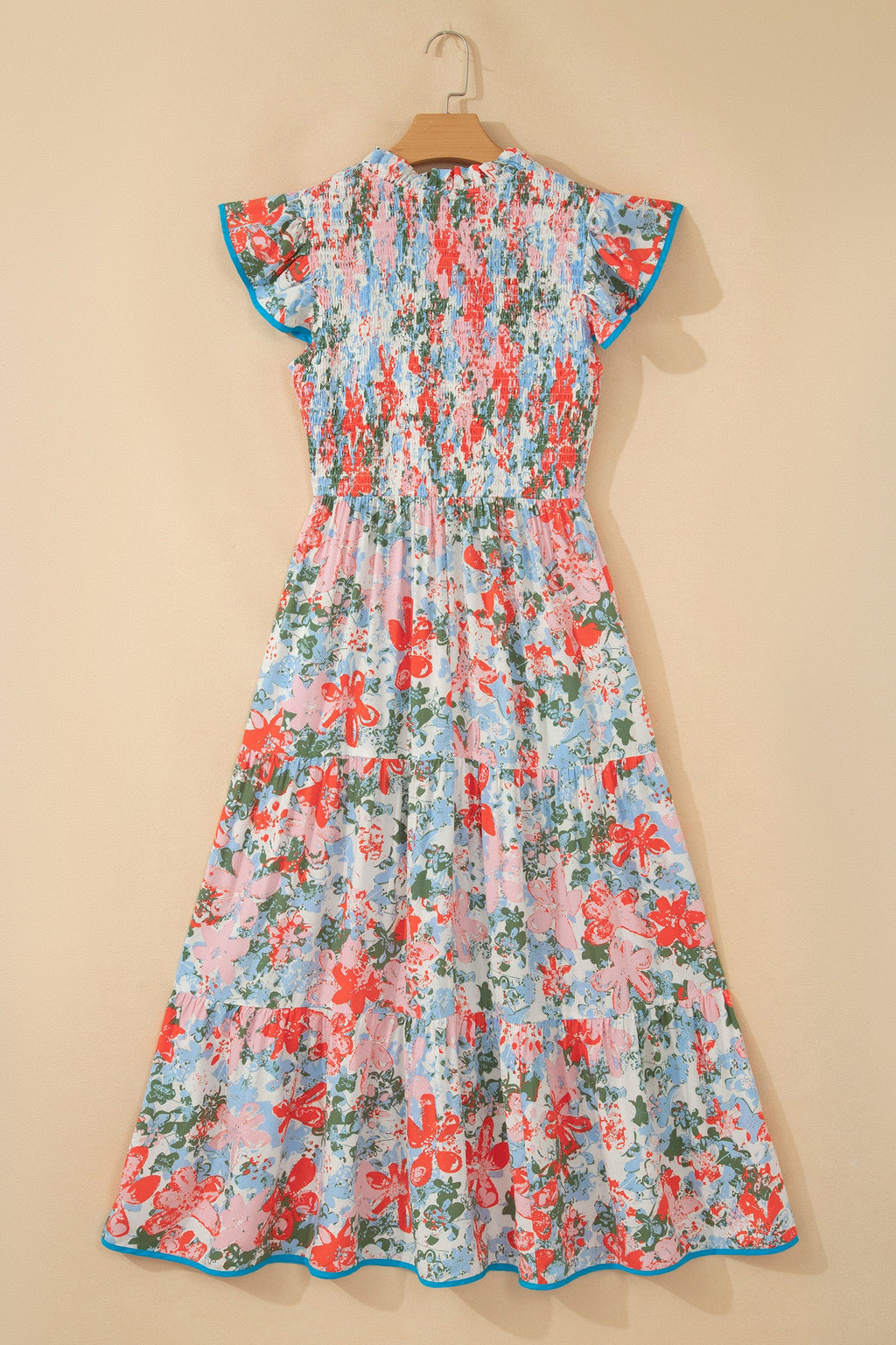 Nina Flutter Sleeve Long Dress
